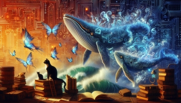 cat butterflies digital whale